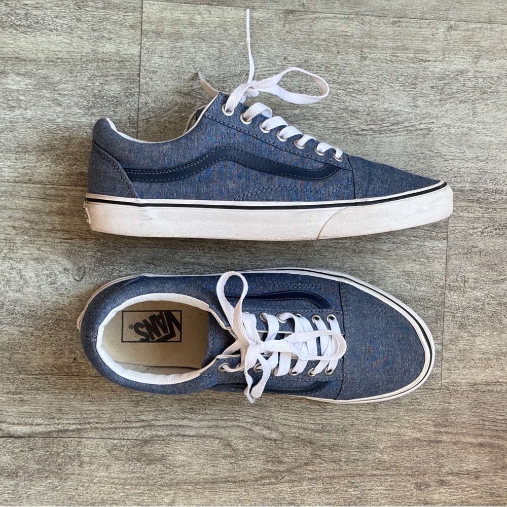 Vans old skool Blue denim mens 9 wonens 10.5